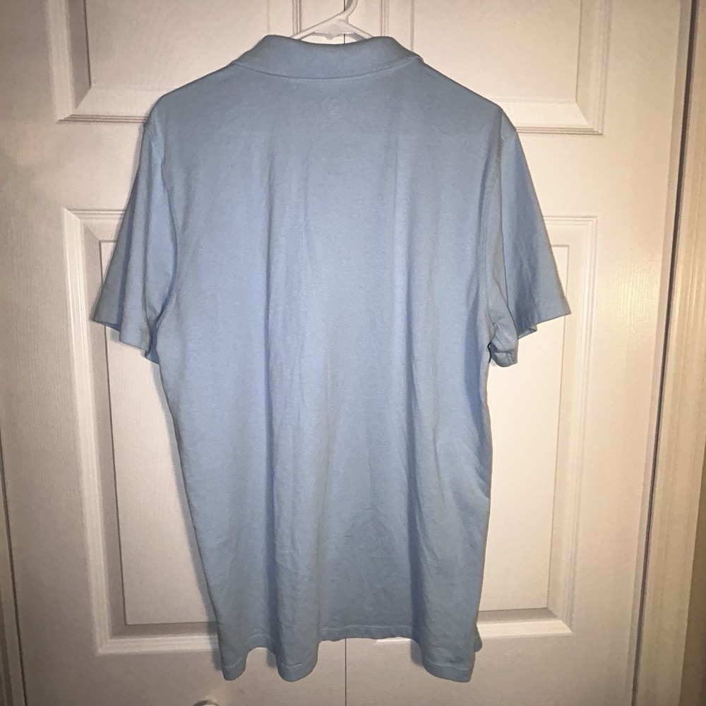 Volcom Men's Blue Solid Polo Shirt L Regular Short Sleeve Cotton/Poly Logo - Picture 7 of 7